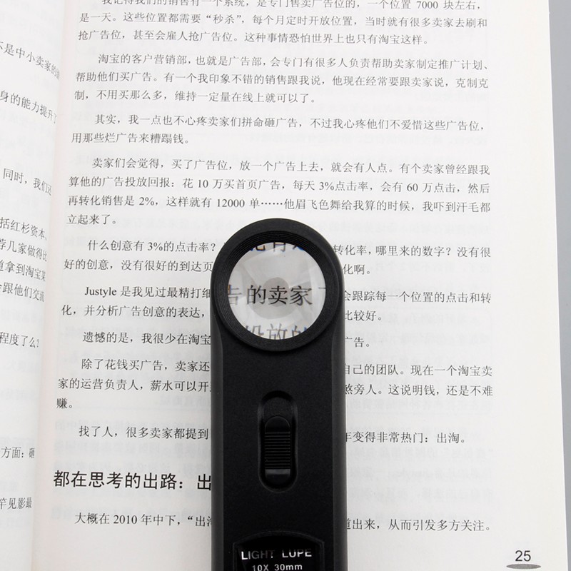 10X portable magnifier pocket magnifier with led