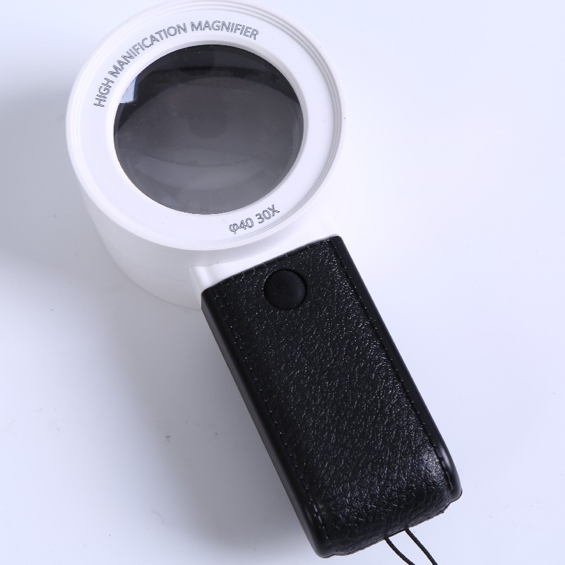30X Portable HD Handheld Illuminating Magnifier Double Lens Magnifying Glass With Led Light