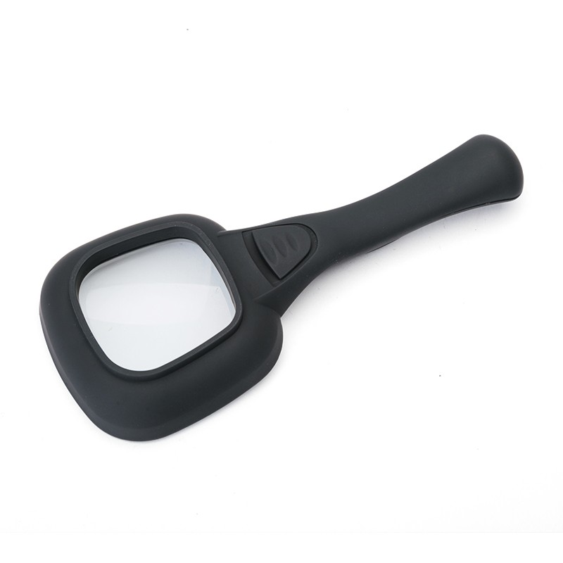 Square handheld 6 LED lights magnifier multifuction magnifying glass 3x 65MM