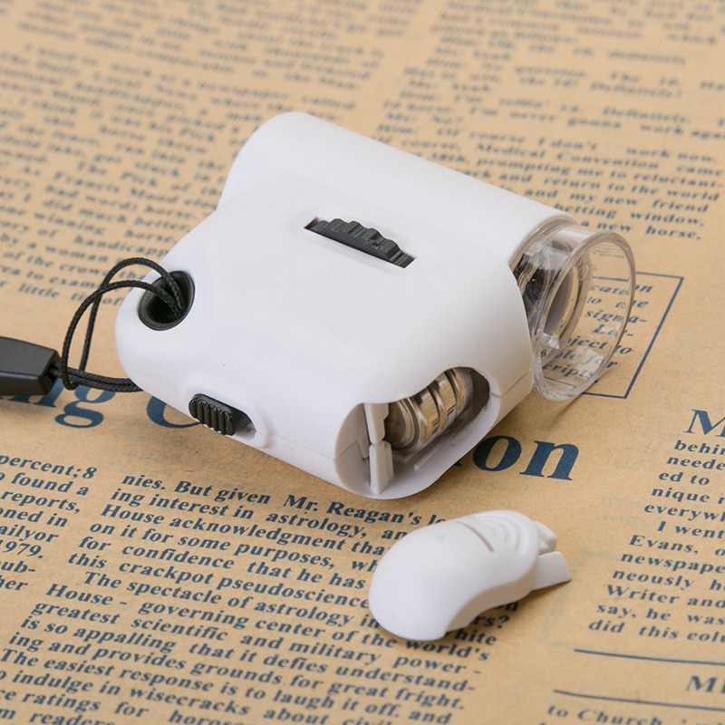 Mini portable microscope with led and UV lights 55x