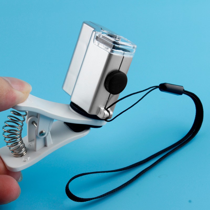  Cellphone clip microscope with led light magnifier 
