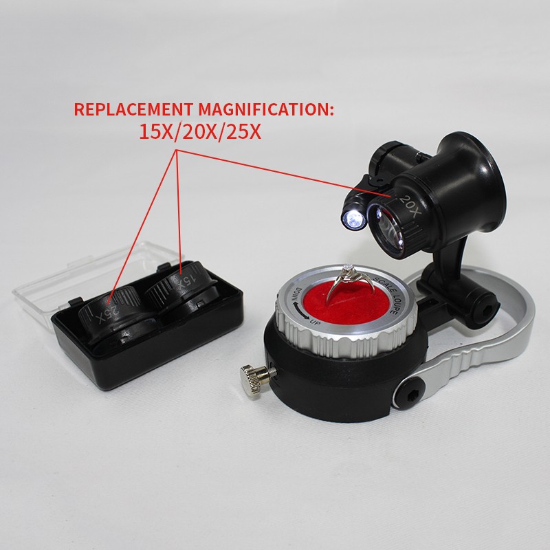 New design jewelry magnifier loupe with led light 15x/20x/25x