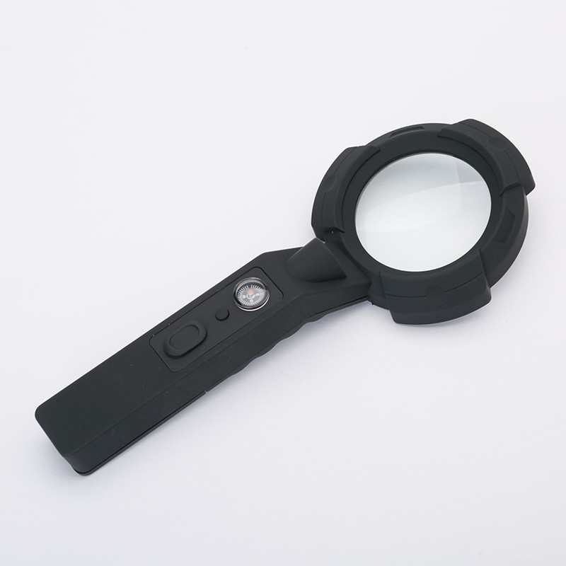 New design handheld magnifier with LED and UV lights magnifier 6X