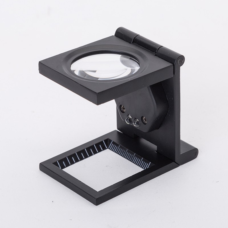TH-9005B  Metal Linen tester magnifier 8x Folding Magnifying Glass with LED and scale