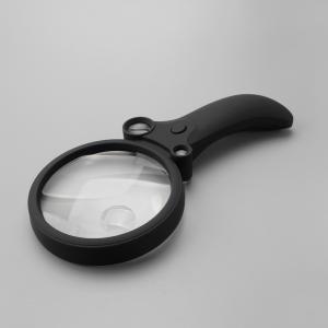 2.5X/25X/55X magnification handheld magnifier with 4 led and 1 UV light