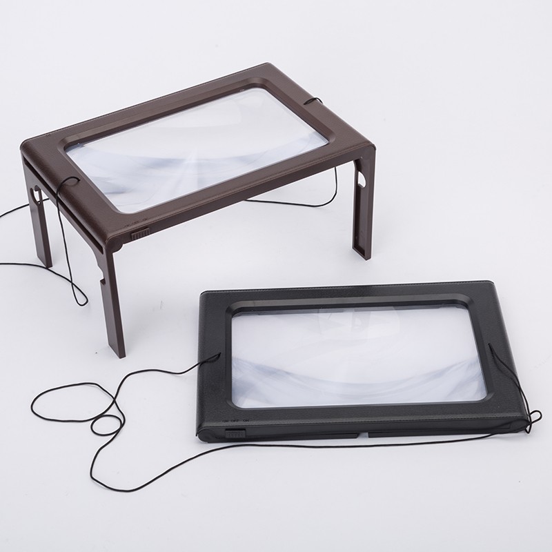A5 Size Cheap Magnifying Glass Necklace For Reading, Handfree Magnifying Glasses With LED