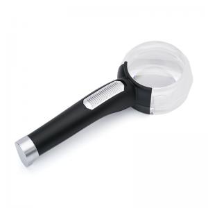 Double optical lens handheld magnifier high power magnifying glass 10x65MM