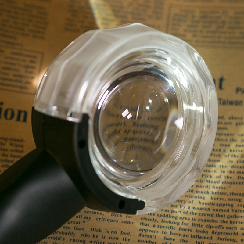Double optical lens handheld magnifier high power magnifying glass 10x65MM