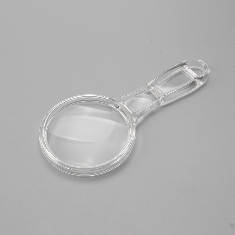 Full transparent frame acrylic mirror magnifing glasses handheld magnifier 3x