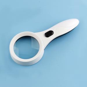 Handheld led lighted magnifier with 5 led glass lens reading magnifier 4x65MM