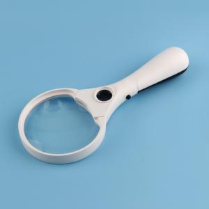 Handheld reading magnifier led lights  2.5x/4x/25x triple magnification lens 110MM