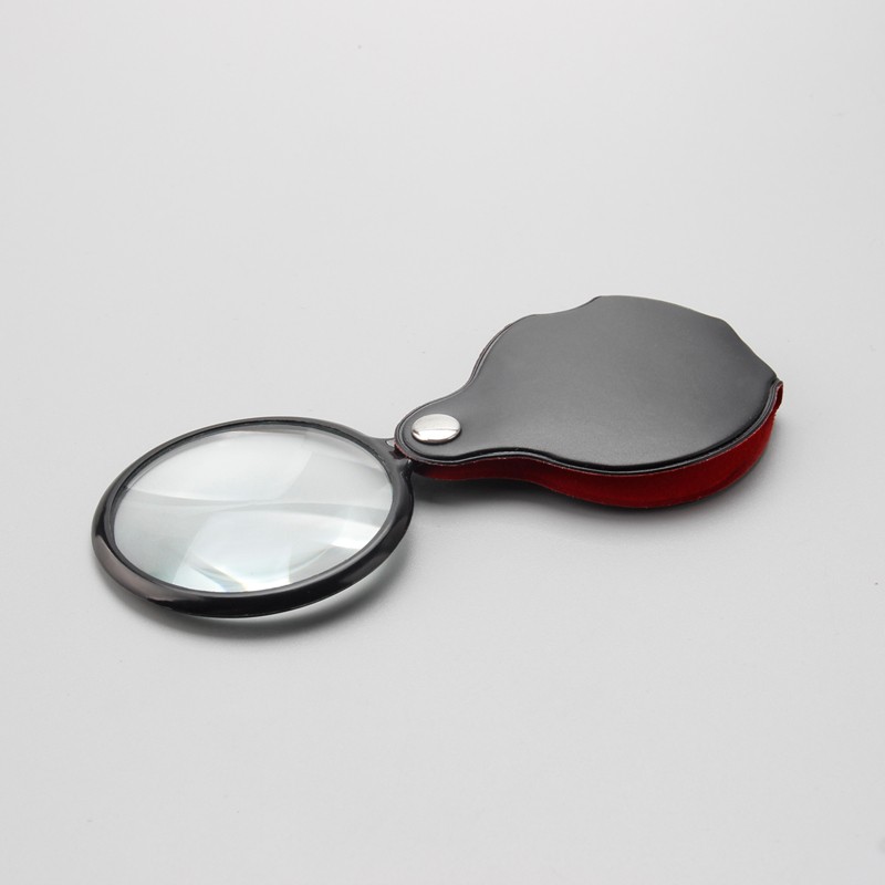 Hot sale folding magnifier mini pocket loupe with PVC sheath 6X50MM