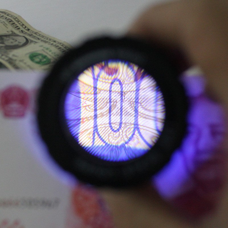 MINI portable magnifier with LED and UV lights jewelry eye 30x