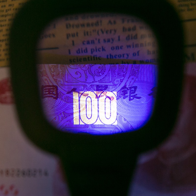 Square handheld 6 LED lights magnifier multifuction magnifying glass 3x 65MM