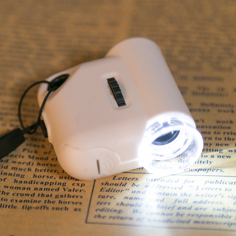 Mini portable microscope with led and UV lights 55x