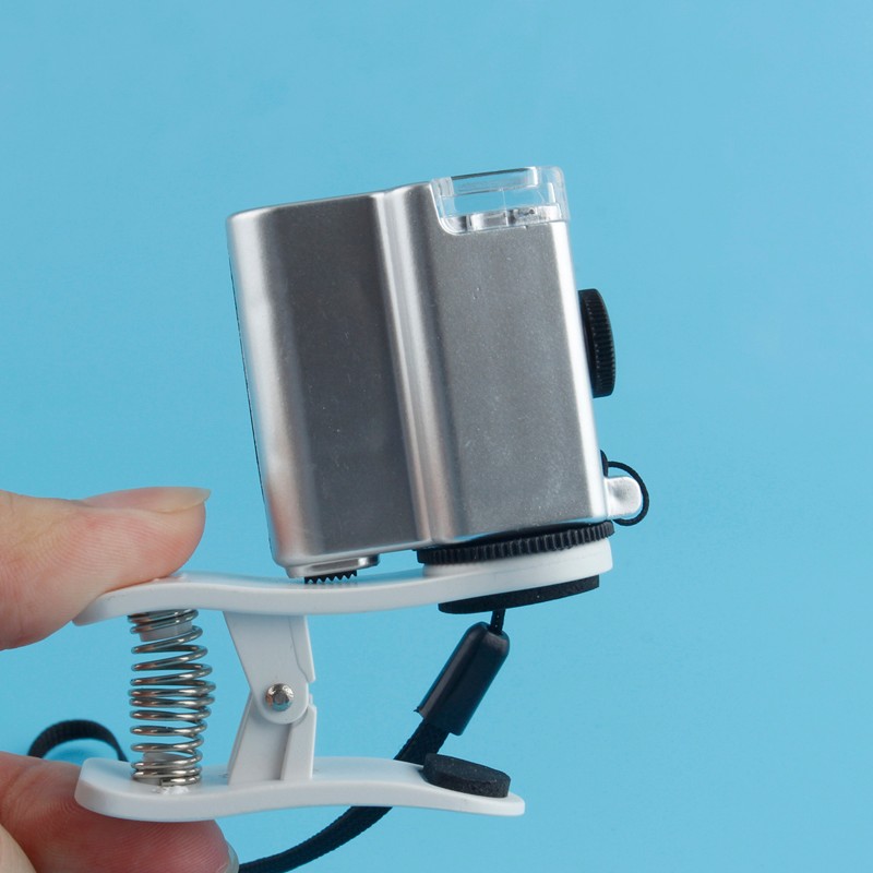  Cellphone clip microscope with led light magnifier 
