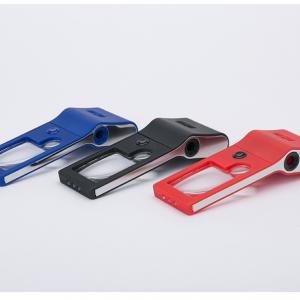 New arrival multifunction handheld magnifier 3x/10x/55x with led lighting red blue black color 