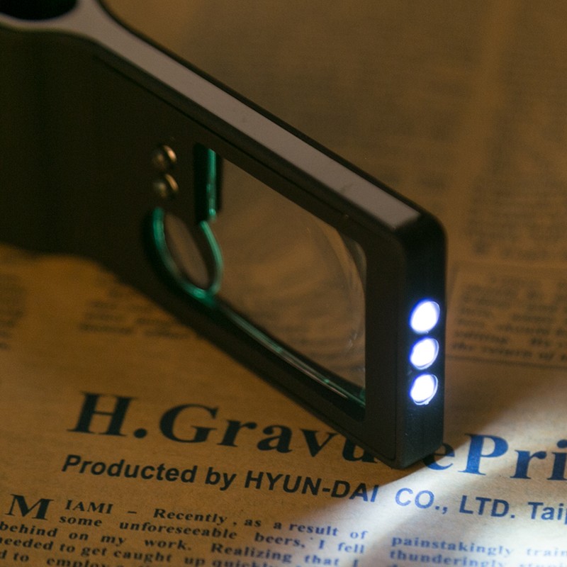 New arrival multifunction handheld magnifier 3x/10x/55x with led lighting red blue black color 