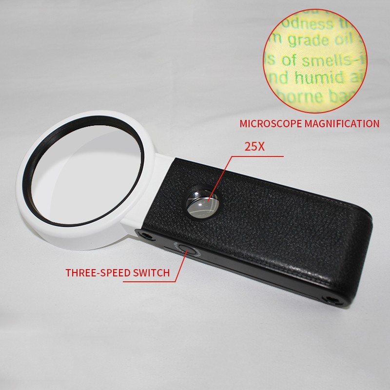 New design folding magnifier with led illuminated handheld magnifier