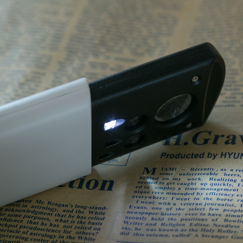 New design pocket magnifer 25x/30x/55x portable magnifying glass with led light and UV