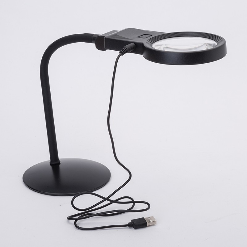 New fashion flexible desktop magnifier with 10 LED lights lamp for reading repair