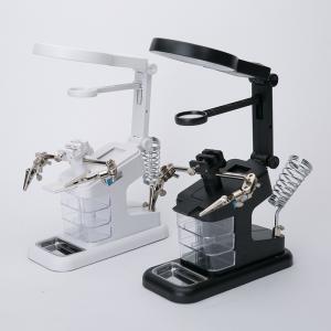 Welding magnifying glass with led light auxiliary clip repair tool desktop magnifier
