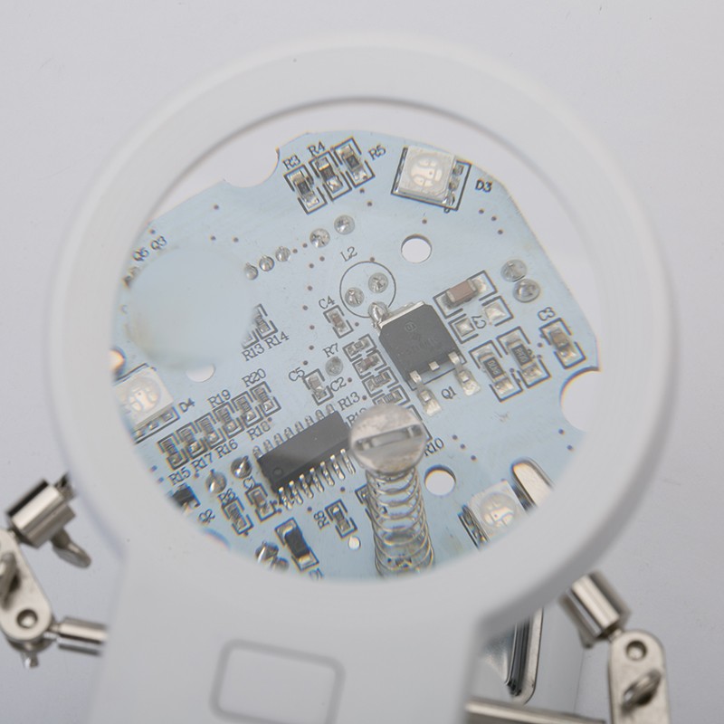 Welding magnifying glass with led light auxiliary clip repair tool desktop magnifier