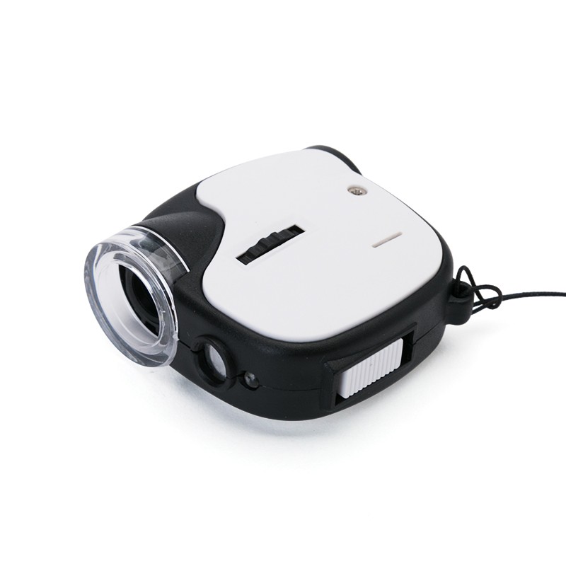 Portable microscope mini LED magnifier with UV detector lights 55X