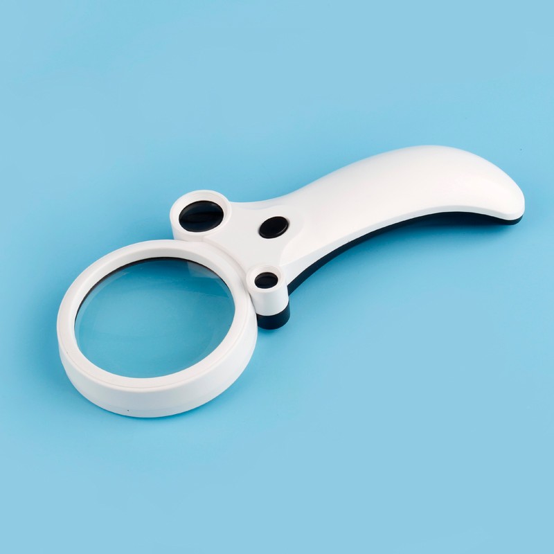 Triple Magnifications 65MM Lens 4 LEDs and 1UV Light Reading Magnifier Handheld Magnifier
