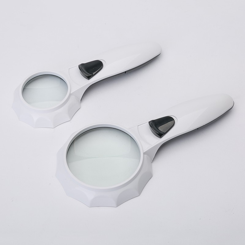 Wholesale New design Handheld magnifier LED lighted illuminated magnifying glasses for reading repair  4x