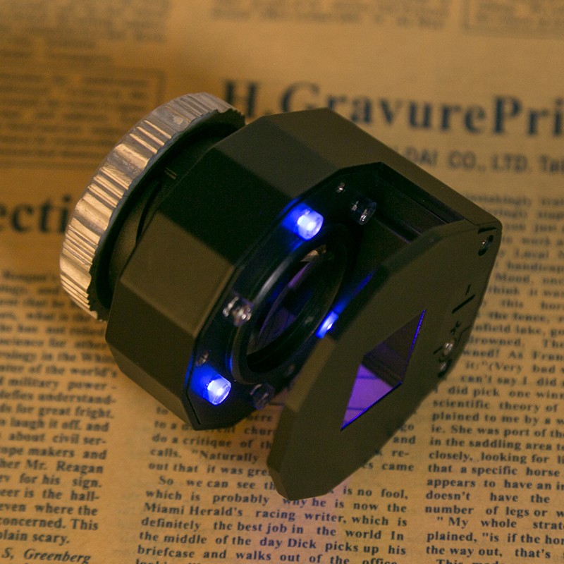 desktop portable metal loupe manifying glasses with 3 LED lights scale magnifier for texile jewelry tool