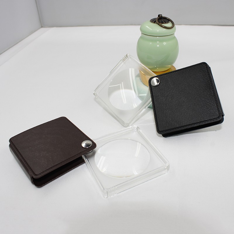 small size pocket magnifier 5X with Key chain simple rotate 